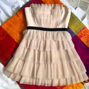 beige ruffle dress